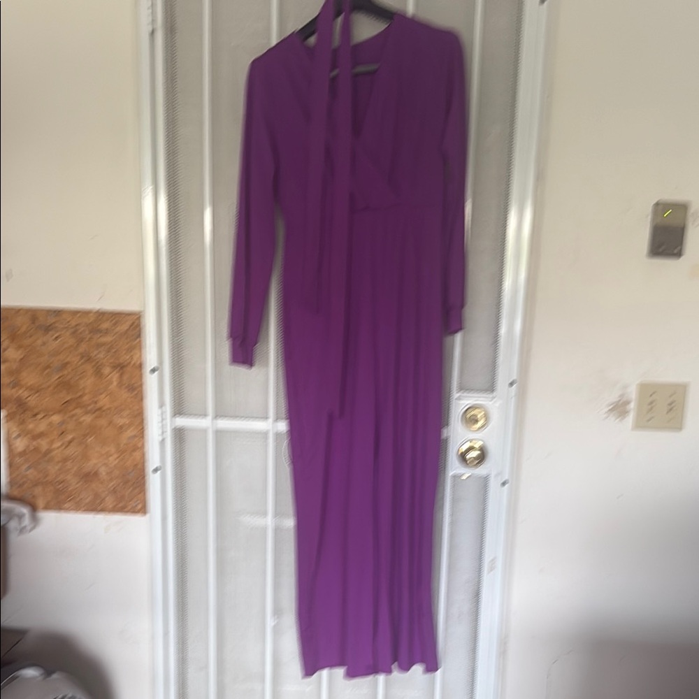 Chic Long Sleeve Purple Dress